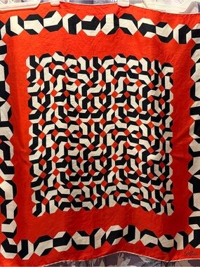 Red Geometric Black & White Decorative Throw Blanket